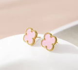 18K Titanium Gold Waterproof Four Leaf Clover Jewelry Set