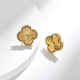 18K Titanium Gold Waterproof Four Leaf Clover Jewelry Set