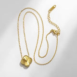 18K Titanium Gold Waterproof Four Leaf Clover Jewelry Set