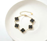 18K Titanium Gold Waterproof Four Leaf Clover Jewelry Set