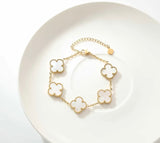 18K Titanium Gold Waterproof Four Leaf Clover Jewelry Set