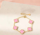 18K Titanium Gold Waterproof Four Leaf Clover Jewelry Set