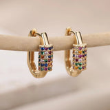 Titanium Gold Snap Back Hoop Earring Pair