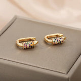 Titanium Gold Snap Back Hoop Earring Pair