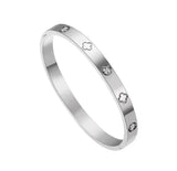 Titanium Rose Gold Bracelet Four Leaf Clover Design