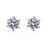 1.00 CT Lab Diamond Stud Earrings in 18k Solid White Gold With Screw Backing