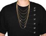 18K Gold Titanium Curb Cuban Chain