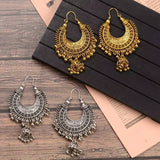 Gold Indian Large Jhumka Round Earrings Pair