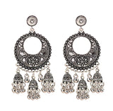 Gold Indian Jhumka Round Earrings Pair