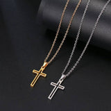 Titanium Cross Minimalist Chain Necklace