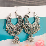 Gold Indian Large Jhumka Round Earrings Pair