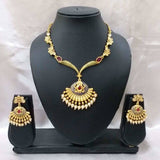 Princess Jasmine Kundan Necklace & Crystal Earring Set
