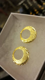 18k Gold Punjabi Nattiyan Minimalist Hoops Pair - 2 Grams