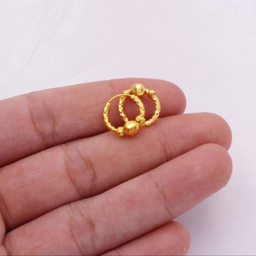 24 Carat Gold Bali Price 24k Gold Titanium Bali Hoop Earrings
