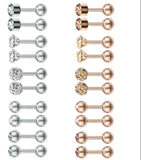 Titanium Rose Gold Earrings, Ball Back Screw on Studs Pair, Hypoallergenic