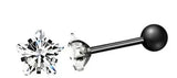 Titanium Black Earrings, Ball Back Screw on Studs Pair, Hypoallergenic
