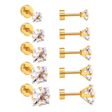 Titanium Gold Earrings, Silver Studs, Earrings, Gold Screw Back Earrings