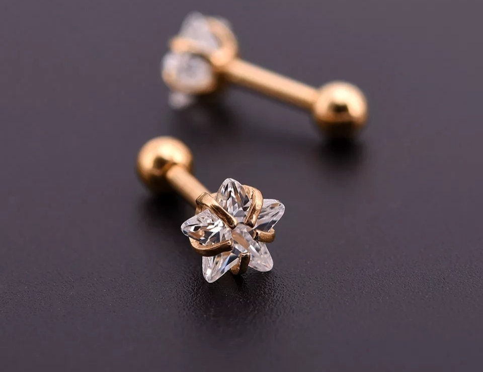 Gold and deals black stud earrings