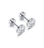 Titanium Gold Earrings Screw Back Studs Pair, Hypoallergenic Minimalist