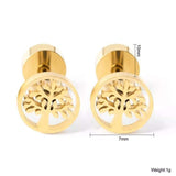 Titanium Silver Tree Of Life Screw on Studs Pair, Hypoallergenic