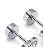 Titanium Silver Heart of Love Screw on Studs Pair, Hypoallergenic