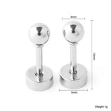 Titanium Gold Ball Circle Back Screw on Studs Pair, Hypoallergenic
