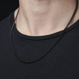 Black Titanium Chain, Black Chain, Chains, Waterproof, Gifts For Men, 3.5mm Width