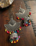 Indian Earrings, Long Hanging Jhumka Earrings, Indian Jewelry