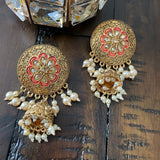 Indian Earrings, Long Hanging Jhumka Earrings, Indian Jewelry