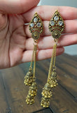 Indian Earrings, Long Hanging Jhumka Earrings, Indian Jewelry