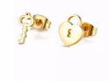 Titanium Gold Earrings, Gold Studs, Earrings, Gold Push Back Earrings