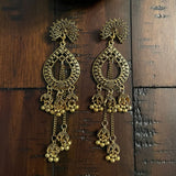 Indian Earrings, Long Hanging Jhumka Earrings, Indian Jewelry