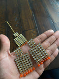 Indian Earrings, Tikka and Earrings Set, Indian Jewelry