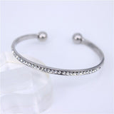Gold Titanium Open Cuff Bracelet Bangle, Silver Bangles, Women Bracelet