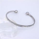 Gold Titanium Open Cuff Bracelet Bangle, Silver Bangles, Women Bracelet