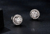 1.00 CT Lab Diamond Silver Stud Earrings in S925 With Screw Backing