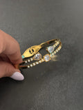 Titanium Gold Bracelet Geometric Design