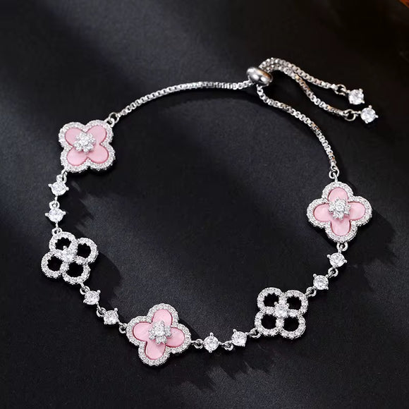 Titanium Gold Bracelet Four Leaf Clover Design
