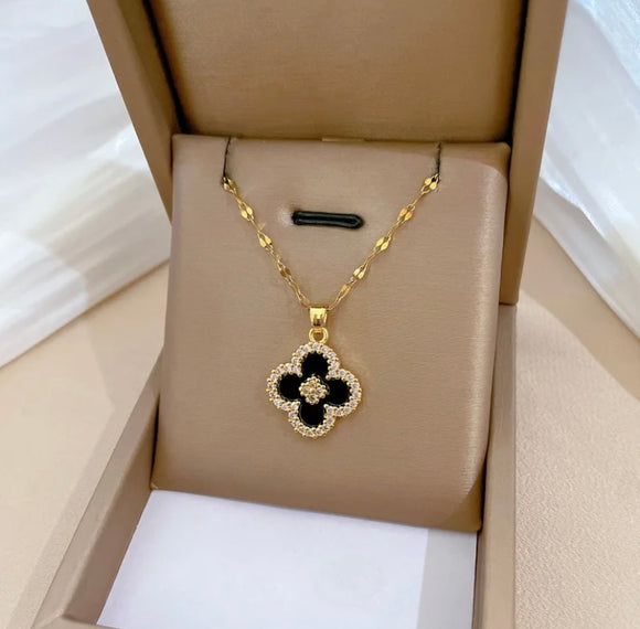 18k Gold Four Leaf Clover Necklace