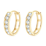 1.00 CT Lab Diamond Gold Hoop Earrings in 14K Solid Gold