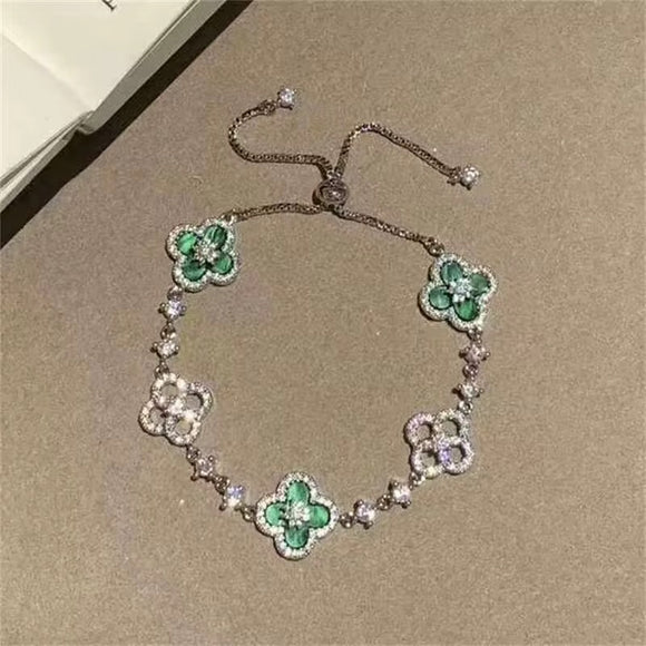 Titanium Gold Bracelet Four Leaf Clover Design