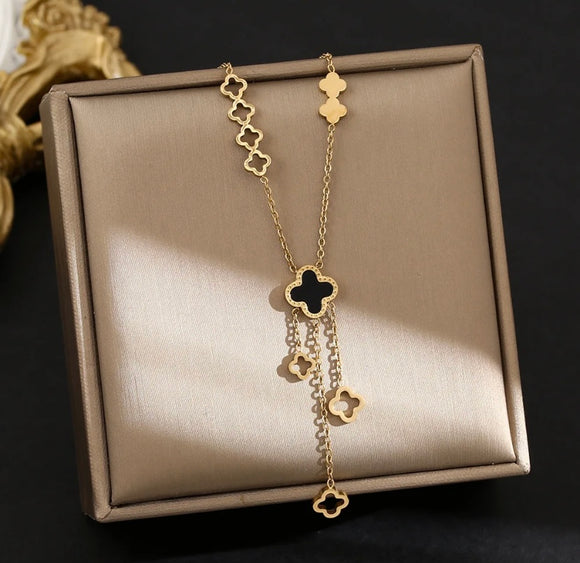 18k Gold Four Leaf Clover Necklace