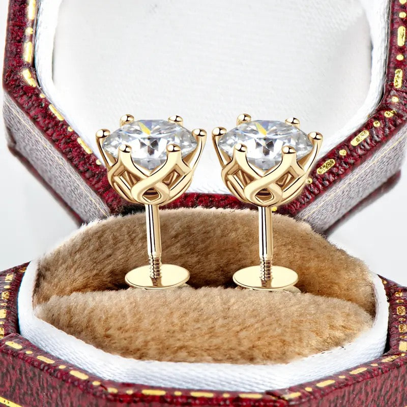 10k solid gold and real diamond Huggie earrings cheapest