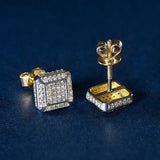 2 CT Lab Diamond Gold Stud Earrings in 10k Solid Gold With Screw Backing