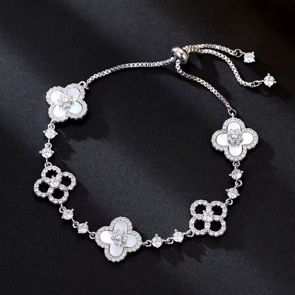 Titanium Gold Bracelet Four Leaf Clover Design