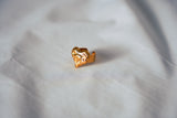 3pc Heart 18K Gold Titanium Chain, Earring, and Adjustable Ring Set