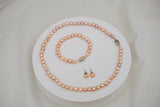 3pc Soft Pink Natural Freshwater Pearl Set