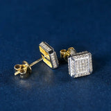 2 CT Lab Diamond Gold Stud Earrings in 10k Solid Gold With Screw Backing
