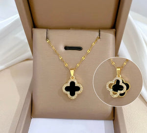 18k Gold Four Leaf Clover Necklace