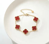 18k Gold Four Leaf Clover Jewelry Set